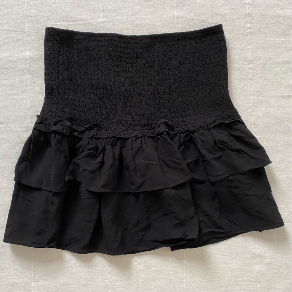 Forever 21 Black Smocked Bubble Mini Skirt